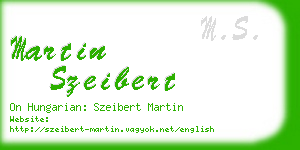 martin szeibert business card